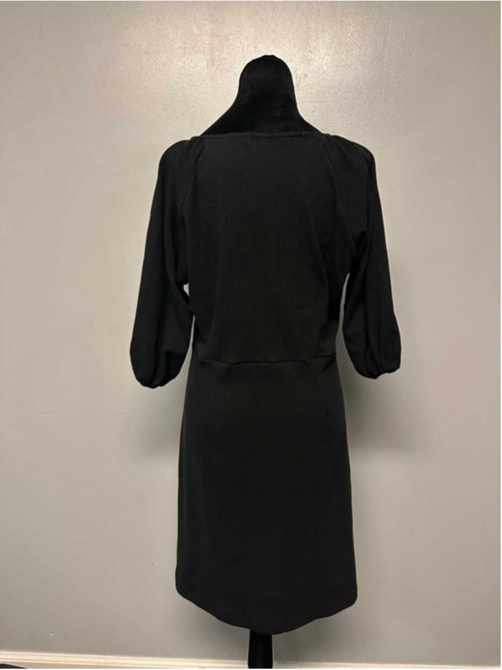 Carole Christian Black Button-Front Dress womens Medium knee length 3/4 sleeve - Picture 2 of 6